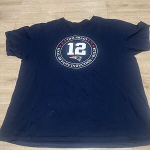 Tom‎ Brady Patriots Hall of Fame Induction Patriots Navy Blue Shirt Sz XL